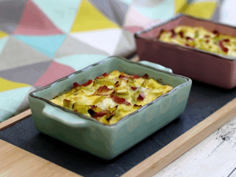 Flan aux poireaux et bacon