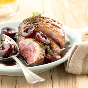 Magret de canard aux cerises