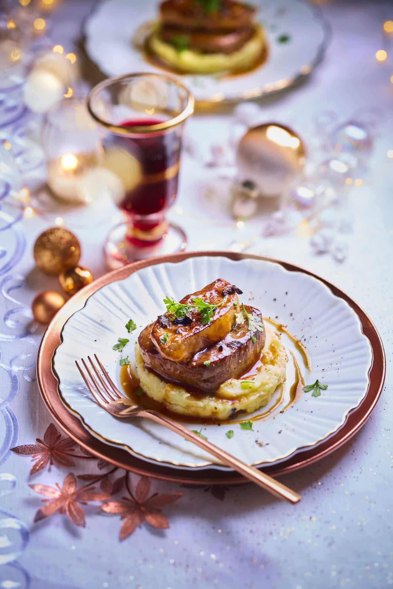 Tournedos rossini sur un lit de purée de pomme de terre